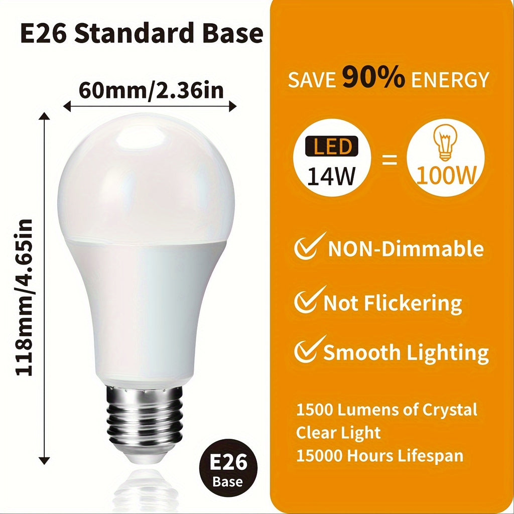 Factory direct source, available for US, Canada, Japan, working voltage drop-down page insufficient, 8-pack daylight/warm white bulbs 8pcs A19 14W LED Light Bulbs, 100W Equivalent, 1500 Lumens CRI 90+ Daylight 5000K / Warm White 3000K