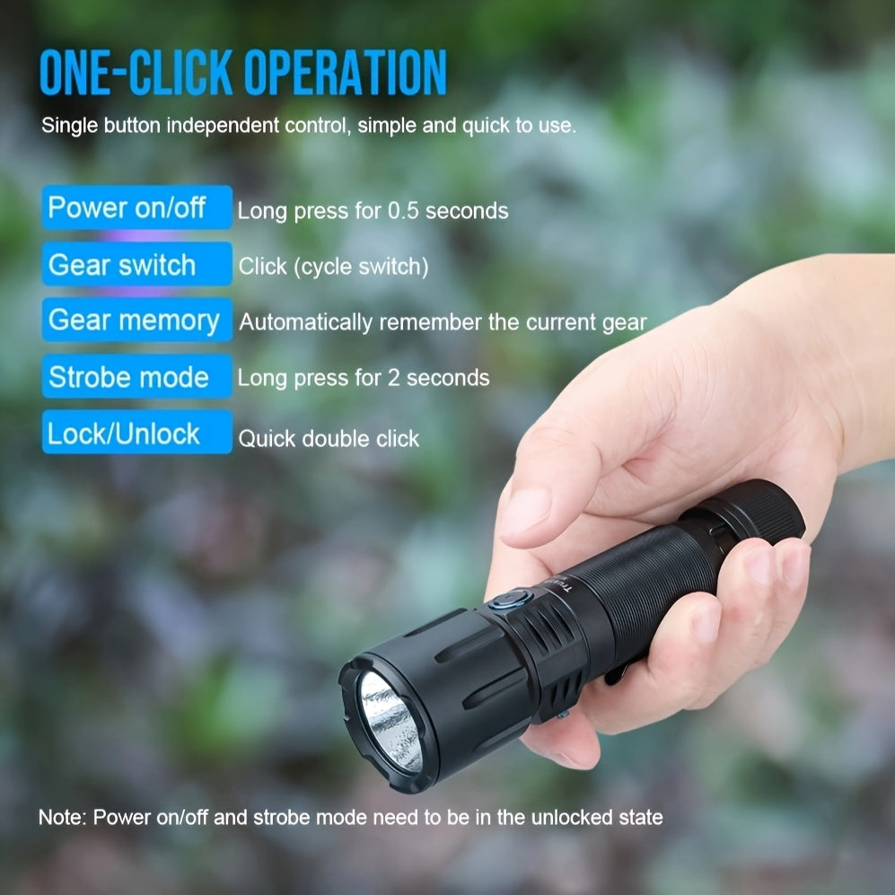 TrustFire MT26 Rechargeable LED Flashlight 3300 Lumen High Brightness Shockproof Work Light Type-C Charging for Disaster Prevention Camping Hiking Power Outage Emergency