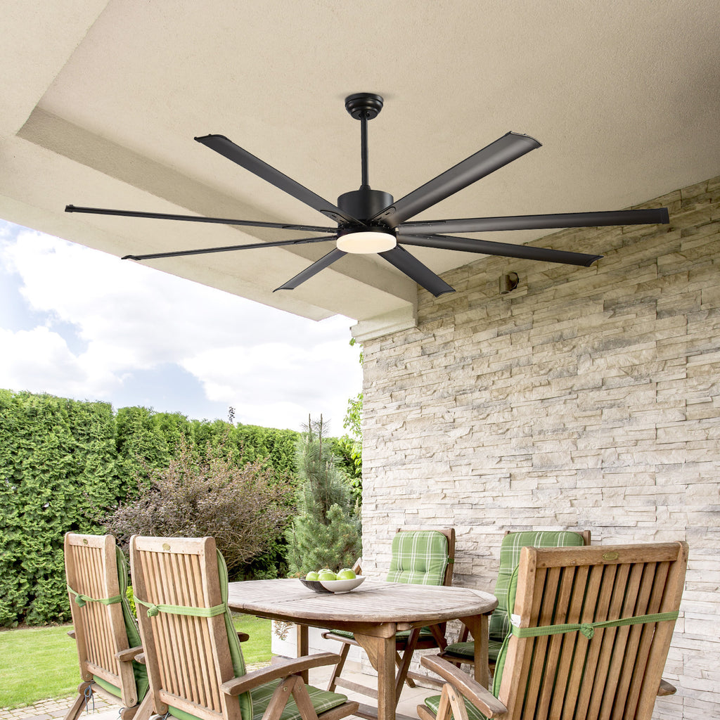 VEVOR 72/84 Inch Ceiling Fan with Light, 6-Speed Remote Control, Reversible Motor, Black