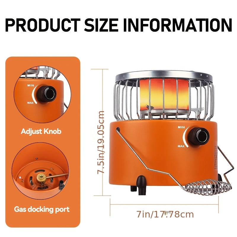 9000 BTU Portable Propane Radiant Heater Stove - 3-in-1 Indoor/Outdoor Portable Propane Stove, Ideal for Reliable Heating, Cooking & Emergency Preparedness, Adjustable Flame, Carry Bag Included