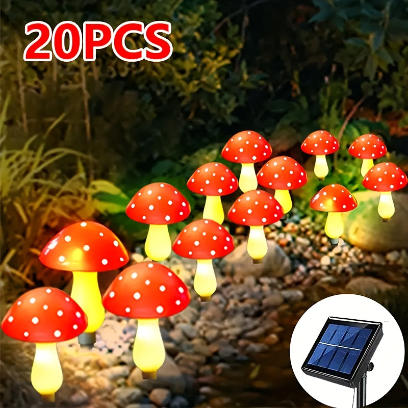 8/12/20 Pack Solar Mushroom Light Outdoor Ground Insert Post Light Garden Courtyard Patio Lawn Walkway Decorative Light Festival Gift Light, with 8 Lighting Modes, Perfect for Garden, Patio, Walkway and Lawn