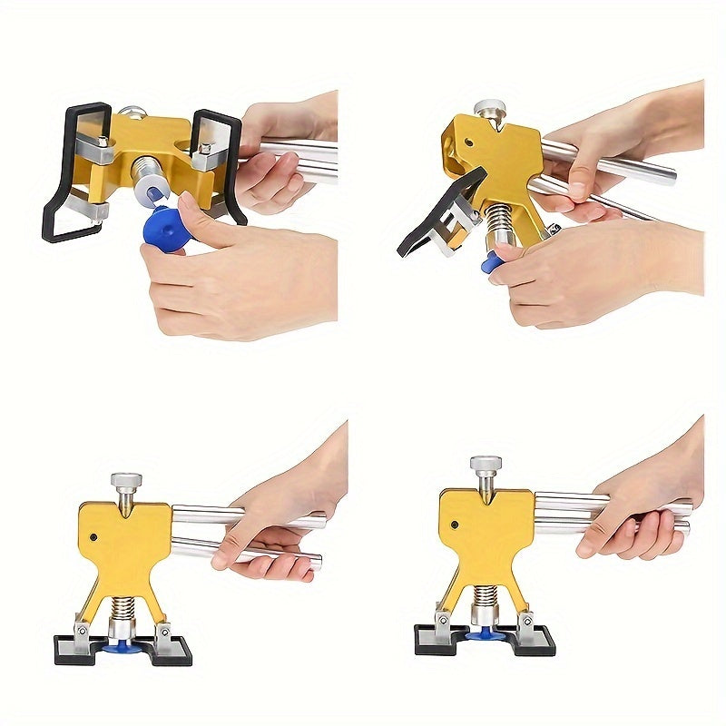 Car Dent Repair Tool – Paintless Dent Removal Kit, Auto Puller Repair Tab, Body Damage Repair Tool Set with Glue Sticks & Tabs for Small Dents