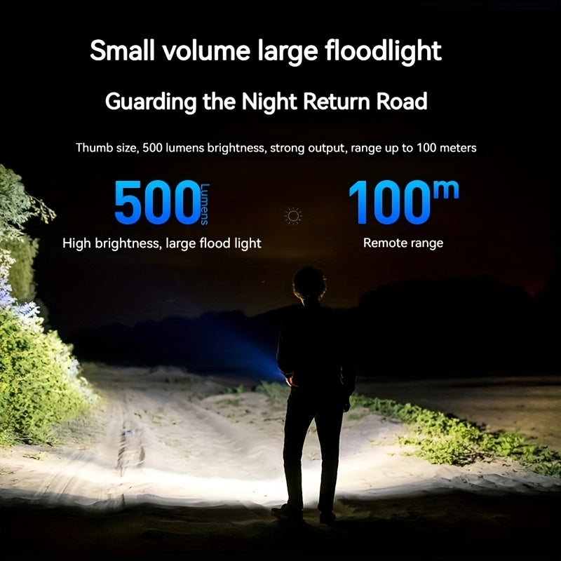 Philips Bright Mini Flashlight, Portable with Keychain Clip, UV Light Flashlight, Type-C Rechargeable, Essential for Night Commuting & Travel