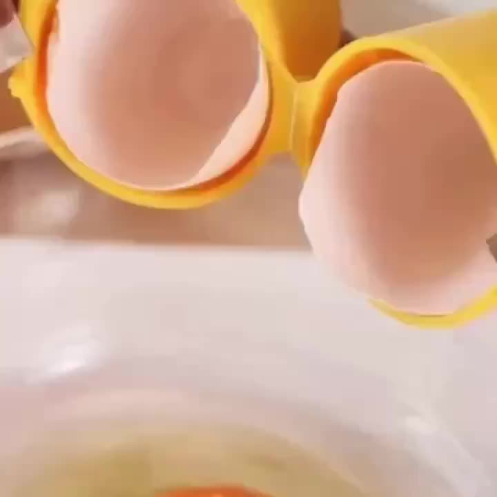 One Egg Separator & Peeler - Fast & Easy-to-Use Yellow Egg Separator Tool, Handheld Egg Peeler for Baking, Cooking & Breakfast - Essential Gadget for Home Cooks - Perfect Christmas & Halloween Gift