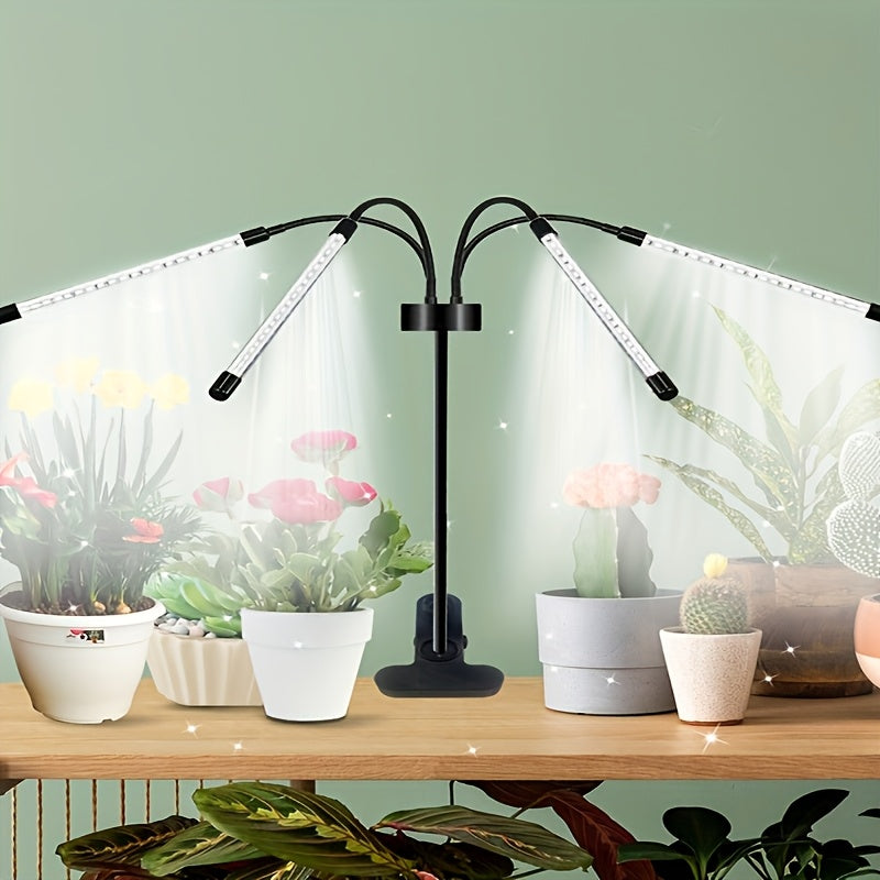Full Spectrum Indoor Plant Grow Light, Built-in 80 LED Beads, Suitable for 15 to 60 Inch Plants, Equipped with Adjustable Tripod and 4 Lamp Heads
