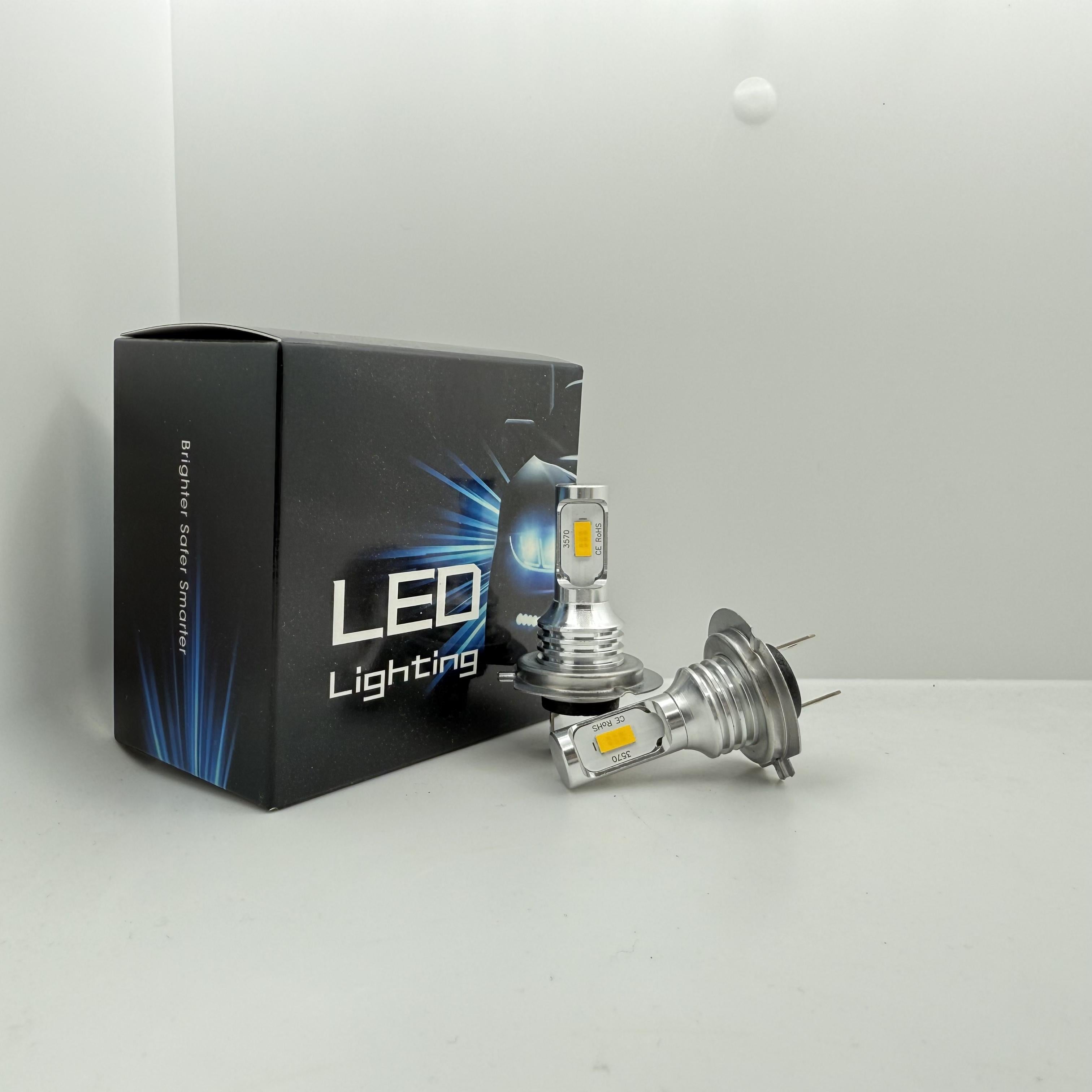 2个装 H7 LED 大灯灯泡套装，高/低光束 6000K 白光 3000K 黄光 8000K 蓝光 超亮蓝，不含电池