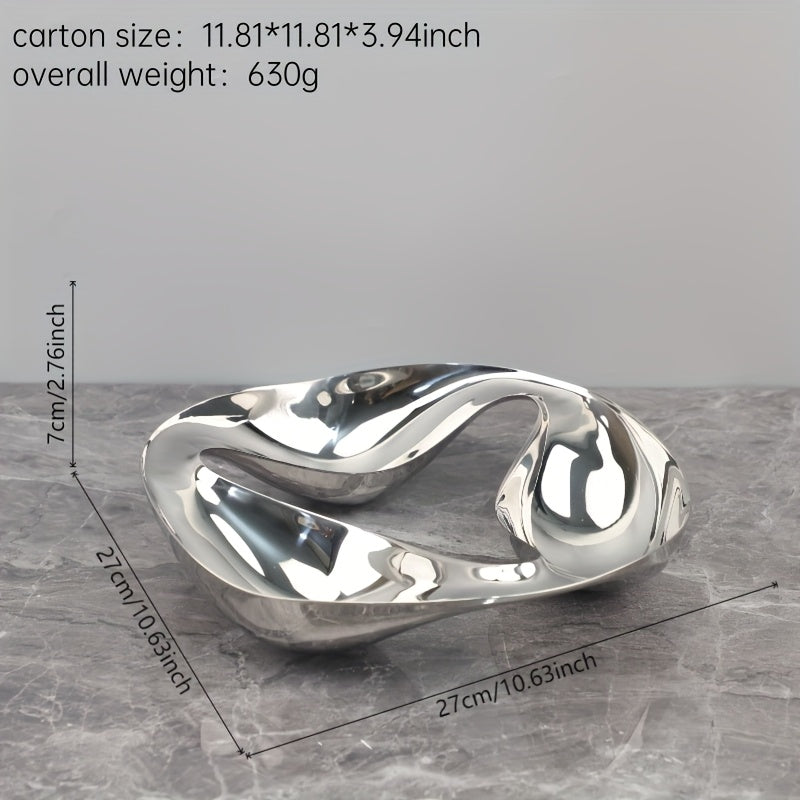1 High-Quality Silver Stainless Steel Candy Dish, Suitable for Kitchen, Living Room, Dining Room as Appetizer Tray, Snack Bowl, Multi-Functional Snack Tray for Nuts, Candy, Salad, Fruit, Snacks