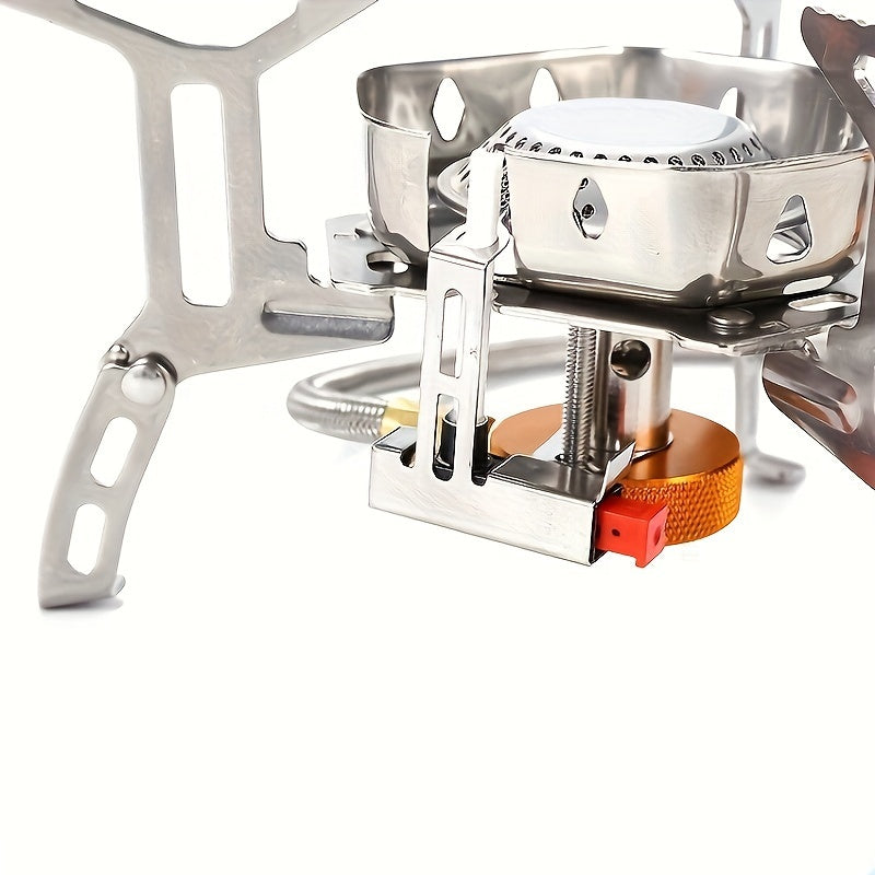 Stainless Steel Portable Camping Stove – Windproof, Foldable Design with Storage Case – Ideal for Hiking, Fishing and Picnic