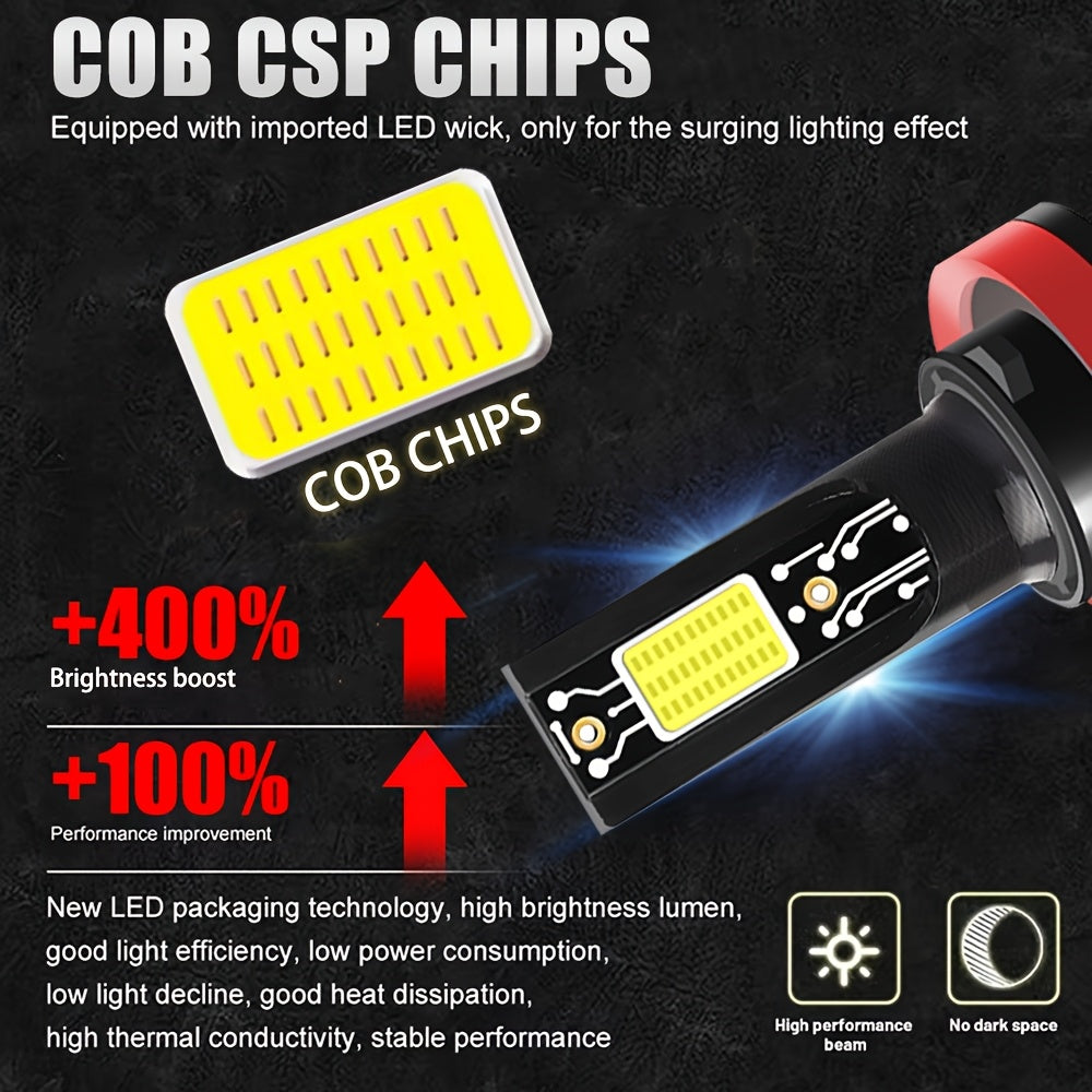 2PCS Car LED Headlights, High/Low Beam Integrated, 500m Illumination Range, H1, H4, H7, H11, CSP Chip, CANbus Compatible, Error-Free, HB3/9005, HB4/9006, HIR2/9012-G05, 12V/24V, 400% Brightness Increase, No External Battery Needed