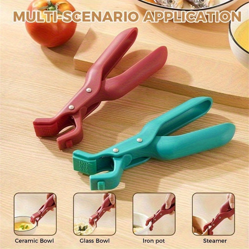 2-Pack Heavy-Duty Heat-Resistant Tongs – For Oven, Air Fryer, Stove & Grill – Heat Resistant up to 446°F / 230°C, Non-Slip Pot/Tray/Bowl Grips, with Non-Slip Base & One-Handed Operation – Ideal for Home & Professional Kitchens (Plastic Material)