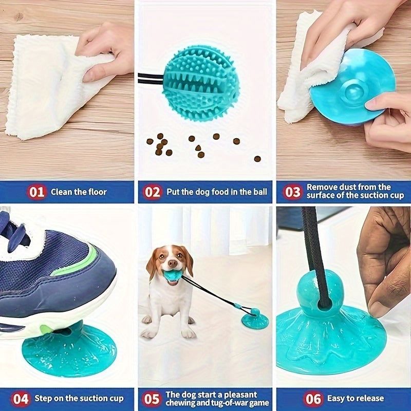 互动吸盘磨牙漏食狗球，宠物磨牙玩具，耐用TPR慢食器带洁齿功能，宠物漏食玩具，抗磨牙训练与解闷工具，适合各尺寸犬种，3个款式可选择