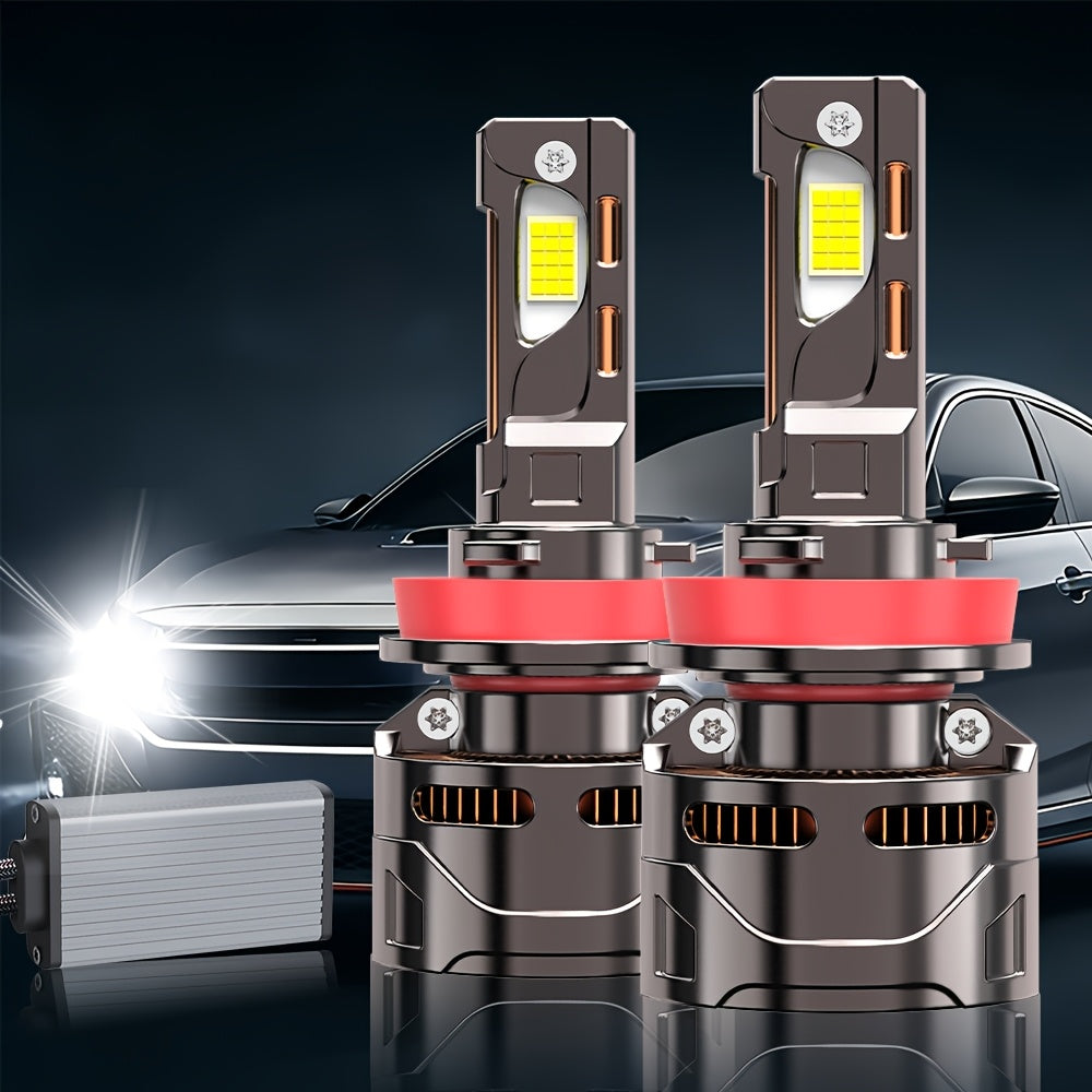 2PCS LED Car Headlights / Universal Fit, Compatible with H11/H4/H1/H7, 9005/9006/9012 - 58000LM, 7500K Cool White Light, Super Bright Chips, Plug-and-Play System, Built-in & External Driver, No Battery Included