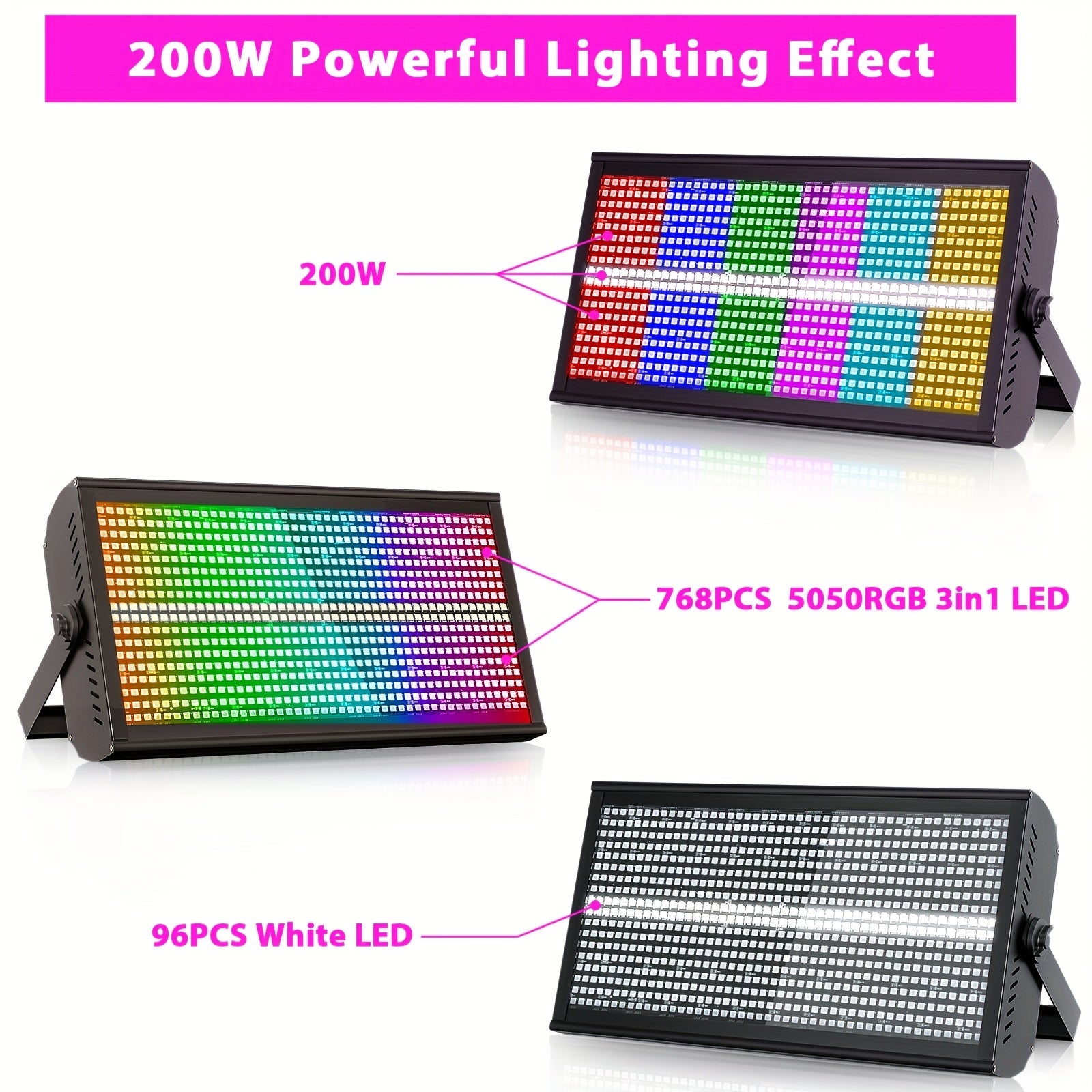 200W LED RGBW Wall Washer Light, Mixed Rainbow Effect, Adjustable, Hotel, Stage, Disco, DJ, Wedding, Bar, Building, Wall Washer Light