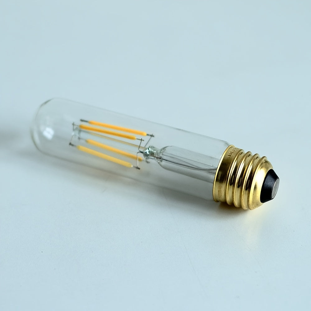2PCS, decorative Edison LED filament bulb, T28 tubular LED bulb 120V 4W E26 base 4000K neutral white light clear glass bulb non-dimmable, test tube bulb