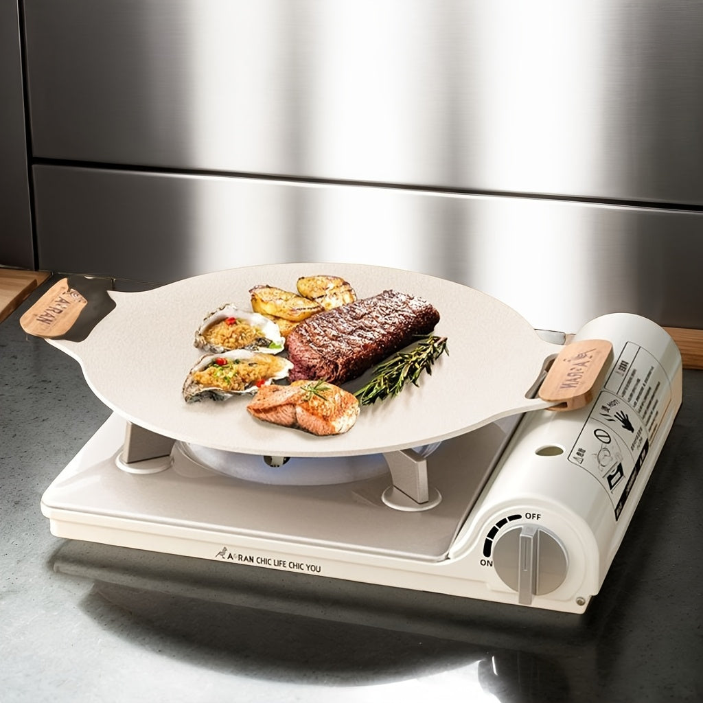 Ultra-Thin 3500W White Butane Stove with Portable Storage Case, Safety Lock & Piezo Ignition - Home Stainless Steel Kitchen Burner, Perfect for Gas Stove Use/