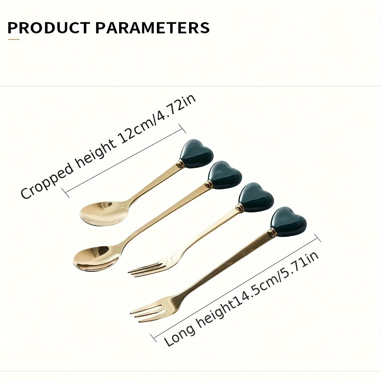 Luxury Stainless Steel Fork Spoon Set (2/4 Pieces), Fashion Tableware, Perfect for Afternoon Tea, Wedding, Cafe, Ideal Gift for Women, Travel Essential, Colorful Ice Cream Dessert Spoon for Summer Cake Yogurt