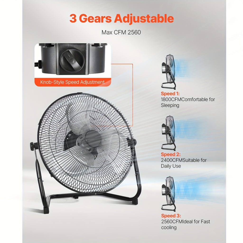 Industrial Floor Fan, Regular Grill, 14/18/20inch, 1/2 Pack, US Plug, 110V