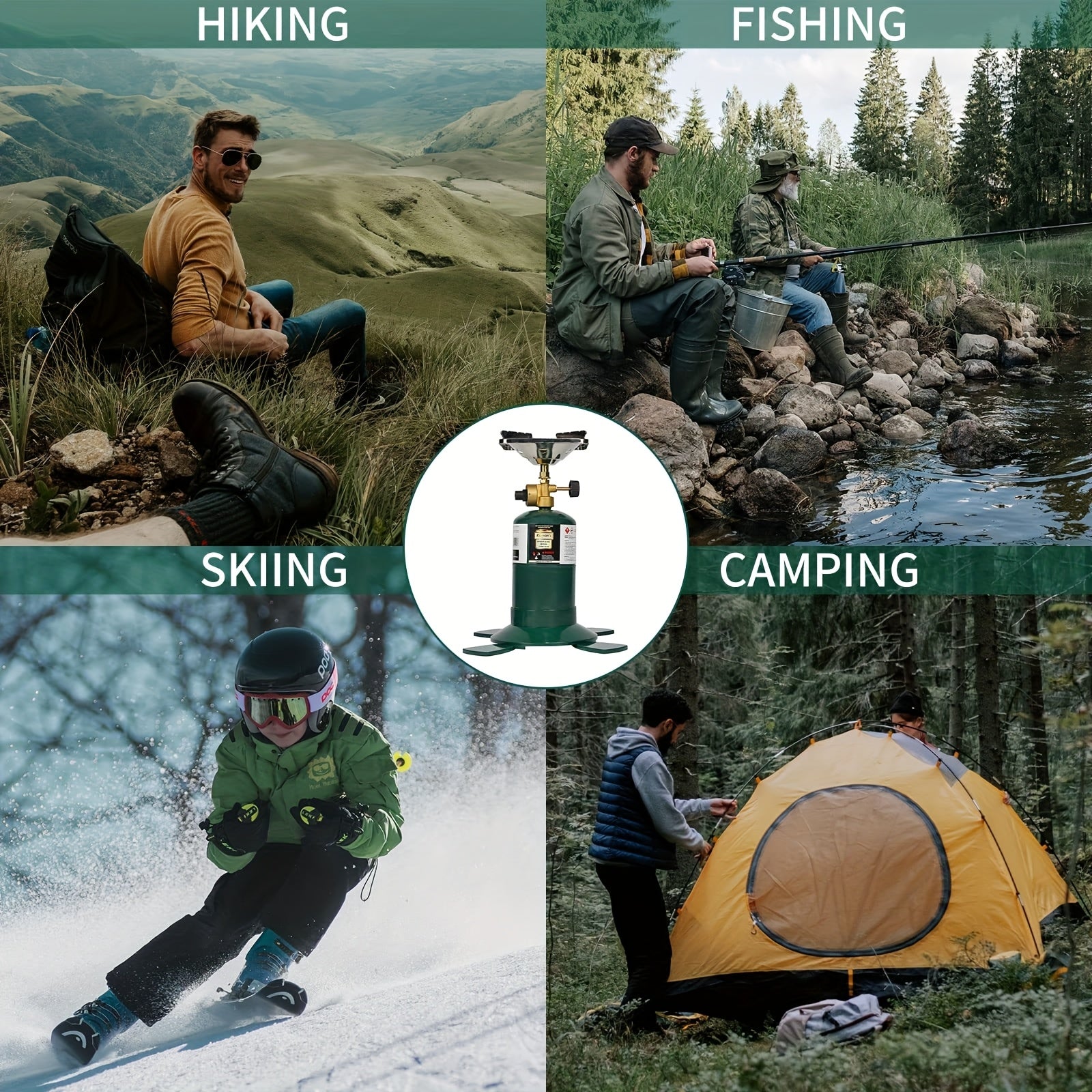 Camping Propane Stove, Portable Camping Stove, Backpacking Propane Stove, 10000 BTU Single Burner Propane Stove for Outdoor Cooking, Uses 16 oz Propane Cylinder as Fuel (Fuel Not Included)