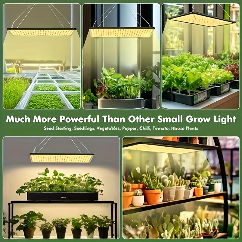LED Grow Light, Full Spectrum Plant Light, Indoor Hanging Grow Light with UV-IR, Ideal for Seedlings, Hydroponics & Flowers, Fits 3x3/2x2 Grow Tents