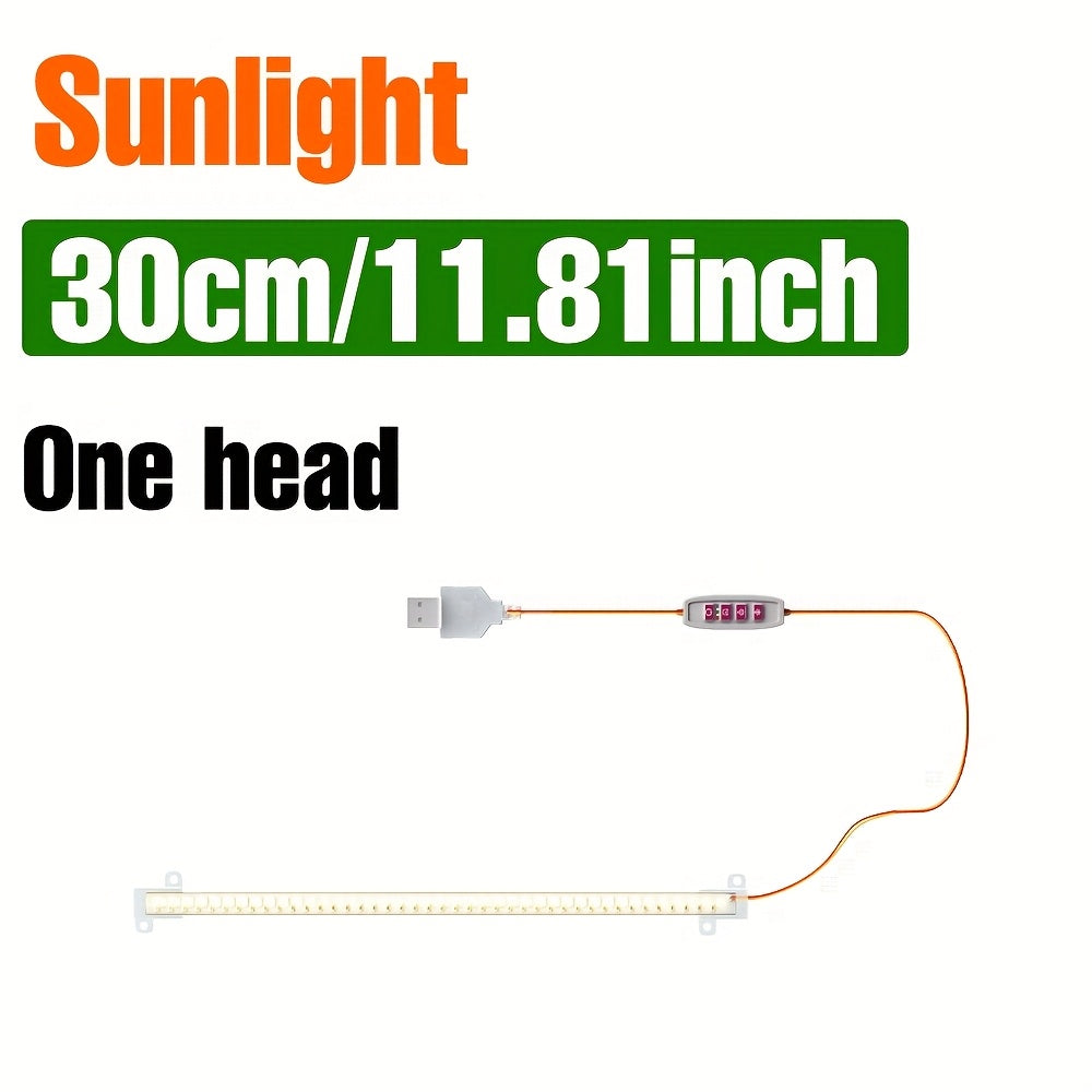 LED Full Spectrum Plant Light Strip, 5V USB Powered Indoor Grow Light, Sunlike Hydroponic Supplement Lamp, 4/8/12H Timer, 5 Dimmable Levels, Red Blue UV/IR Light, Ideal for Greenhouse Tent, Vegetable, Flower, Succulent, Seedling, Fruit, Cactus