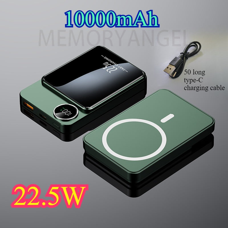 22.5W Fast Charging Support, 5000mAh/10000mAh Large Capacity, Charges Quickly & Boasts Long Battery Life, Easily Meets All-Day Power Needs. Features Magnetic Wireless Charging for Cord-Free Convenience.