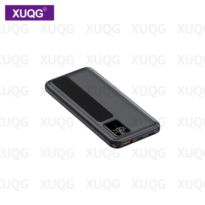 10000mAh Power Bank with LED Battery Display, Dual Outputs, Compact Portable Charger for Outdoor Emergency and Mobile Devices