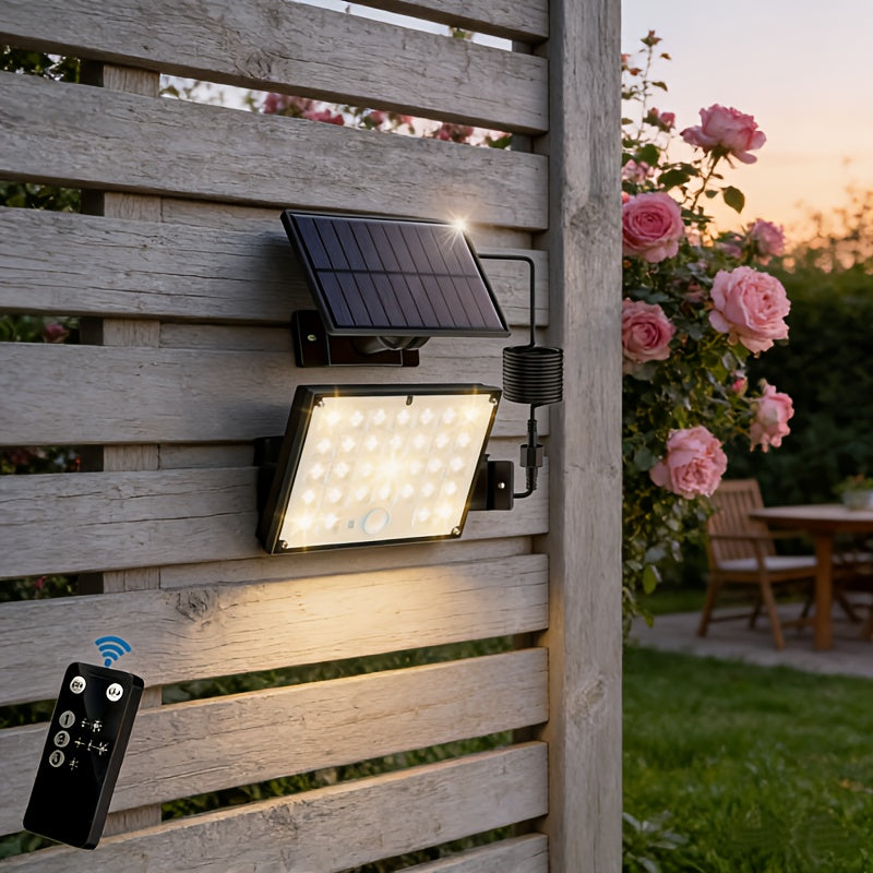 127 LED Solar Split Light - Outdoor IP65 LED Street Light, Perfect for Garden Courtyard Lawn Patio | Remote Control & Motion Sensor | High Brightness Energy Saving Security Lighting