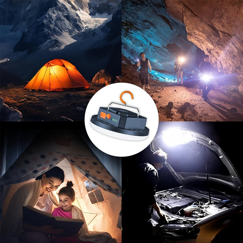 Rechargeable 4800mAh/7200mAh outdoor camping bulb, warm white light, four modes, indoor/outdoor dual use, outdoor lighting | modern outdoor light | durable plastic housing, LED outdoor light