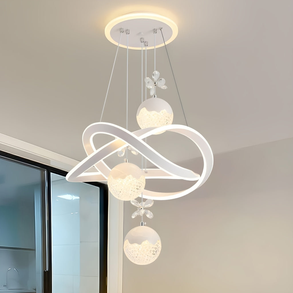 Modern LED pendant light three-color dimmable pendant light, suitable for kitchen island, dining room, living room, modern pendant light, height adjustable, perfect for modern home decoration