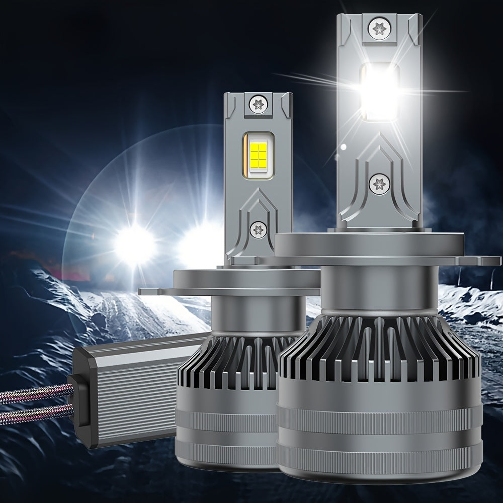 2-Pack 45000 Lumens 320W H4/9003/HB2 H7/H18 H11 H9 H8 LED Car Headlight Bulbs H1 H9 9005 HB3 9006 HB4 9012 Hir2 High/Low Beam Integrated 6500K White Light 800% Brightness External Driver CANBUS Plug-and-Play 12V-24V Lifespan Up to 50,000 Hours QY034