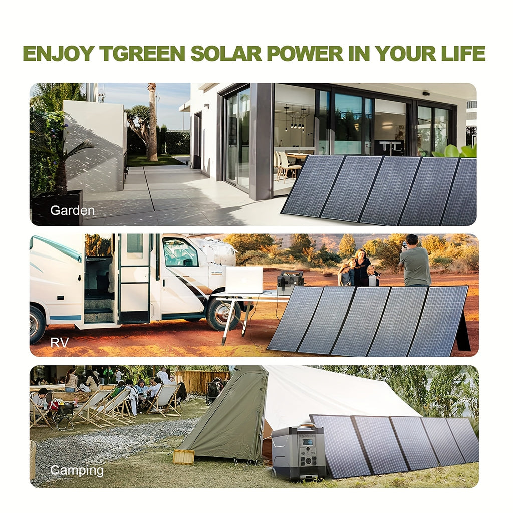 ALLPOWERS 400W 便携式太阳能发电站兼容 - 可折叠太阳能板，22% 高效率，MC4 连接器 - 适用于房车、船只、露营、备用电源 (S1500/S2000/S2000 Pro/R4000 发电机) - 重型