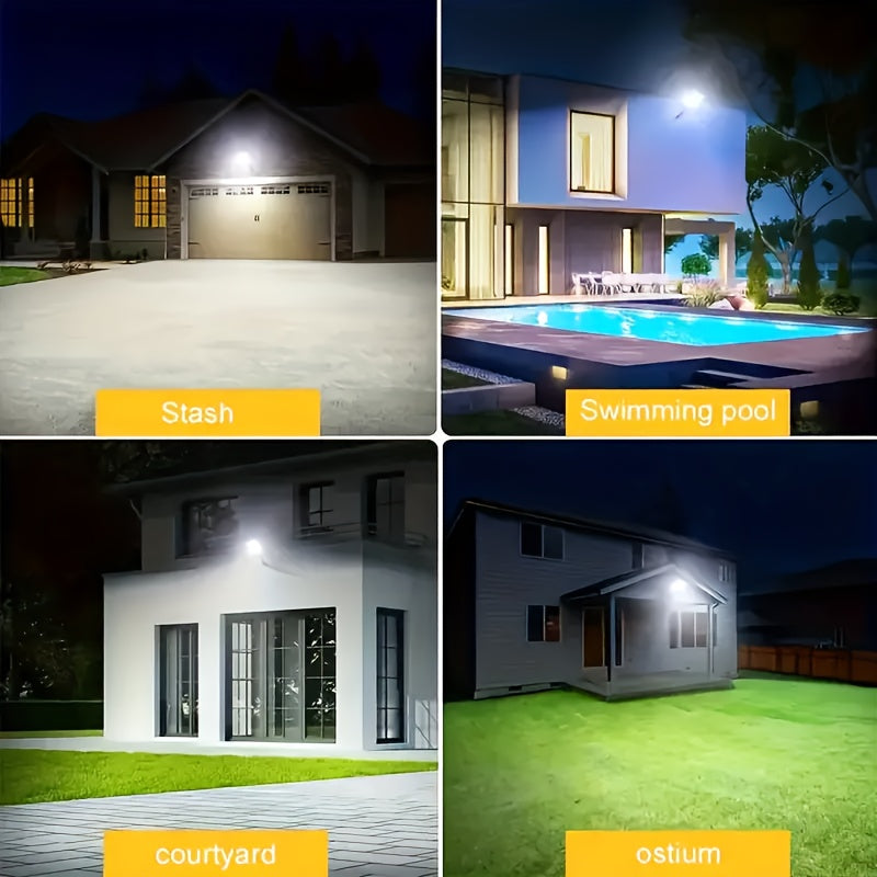 Commercial Solar Street Light with 56 LEDs, Designed for Outdoor Use, Engineered to Operate from Dusk to Dawn. These Solar Lights are Equipped with a Motion Sensor and Remote Control, Perfect for Parking Lots, Garages, Courtyards