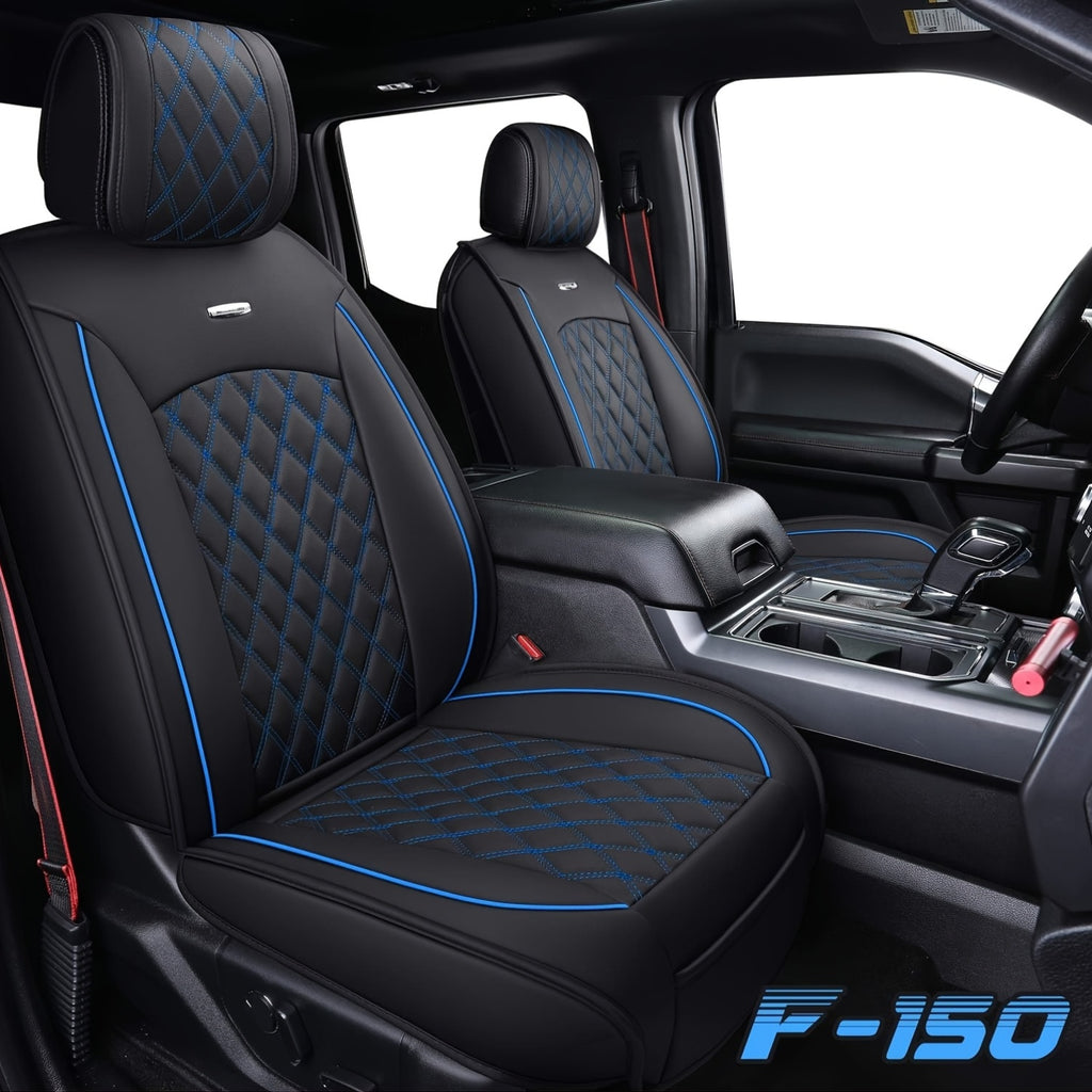 Aierxuan Offers a Complete Set of Car Seat Covers for F150, Made of Waterproof Artificial Leather. These Car Seat Cushions Are Designed to Fit a Variety of Vehicles, Including SUVs and Pickup Trucks, Especially Ford Models from 2009 to 2025.