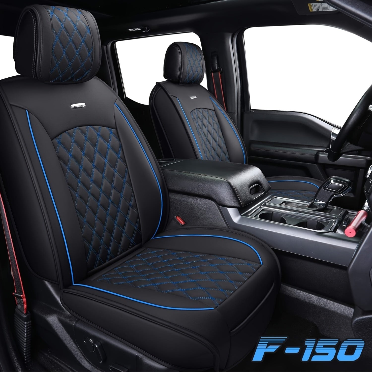 Aierxuan Offers a Complete Set of Car Seat Covers for F150, Made of Waterproof Artificial Leather. These Car Seat Cushions Are Designed to Fit a Variety of Vehicles, Including SUVs and Pickup Trucks, Especially Ford Models from 2009 to 2025.