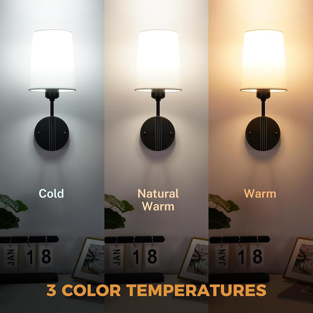 2-Pack Modern Wireless Battery Wall Light with Remote Control and Rechargeable Bulb – Plug-and-Play, Dimmable 12-Color Light, Suitable for Bedroom, Living Room, Hallway, No Wiring Required