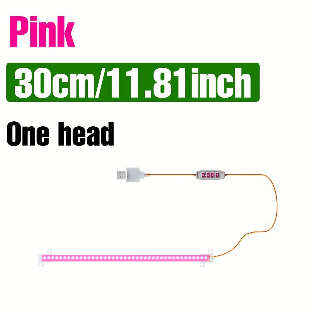 LED Full Spectrum Plant Light Strip, 5V USB Powered Indoor Grow Light, Sunlike Hydroponic Supplement Lamp, 4/8/12H Timer, 5 Dimmable Levels, Red Blue UV/IR Light, Ideal for Greenhouse Tent, Vegetable, Flower, Succulent, Seedling, Fruit, Cactus