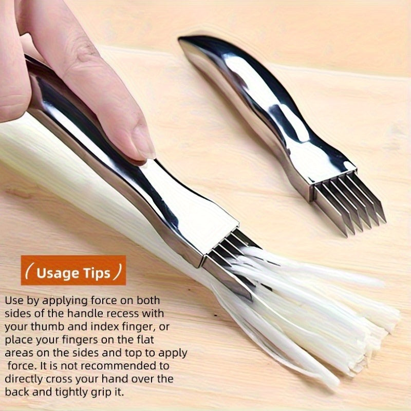 1PC Multifunctional Stainless Steel Vegetable Slicer Chopper Grater with Interchangeable Blades, Ideal for Onion Garlic Tomato, Efficient Handheld Kitchen Gadget