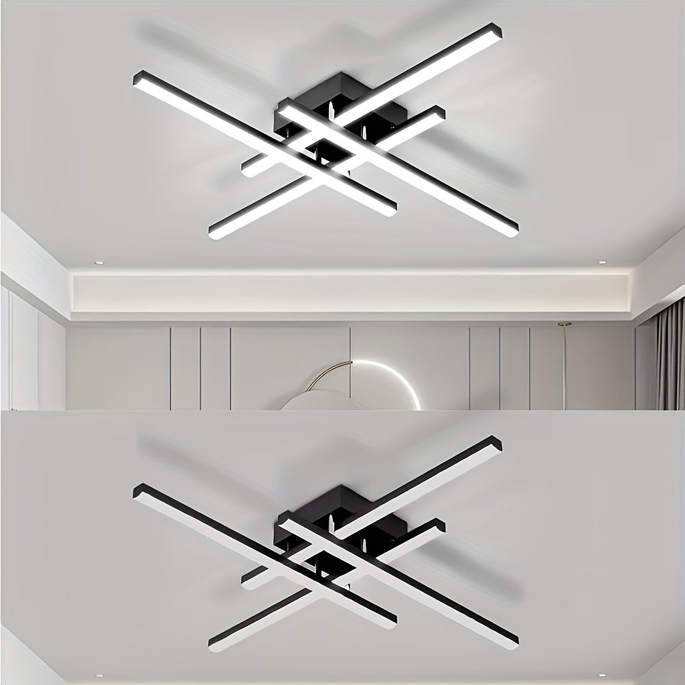 1pc - Modern LED Ceiling Light, 40W Dimmable with Remote Control Ceiling Light Black Recessed Pendant Light Suitable for Bedroom Study Kitchen Living Room 3 Colors 24 Inches