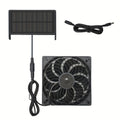 2Pcs/1Set Solar Panel & Rotary Fan Combo, Portable Solar Cooling Fan for Picnic Travel, Outdoor Cooling Essential