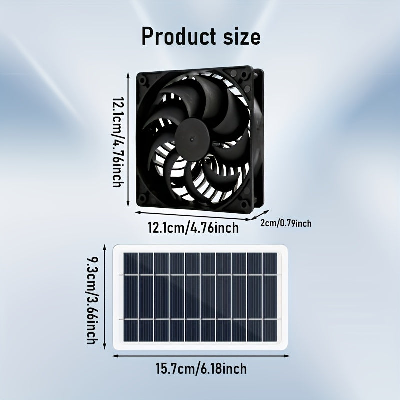 2W Portable Solar Fan, Solar Panel Fan Kit, Solar Powered Dual Fan Ventilation System, Specially Designed for Chicken Coop, Rabbit Hutch, Pet Shed, Greenhouse Air Purification, Tent, RV and Outdoor Workshop, Enhance Air Circulation