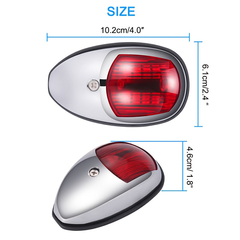 2-Piece Red & Green Navigation Lights, Yacht Lights, Marine Lights, Boat Signal Warning Lighting