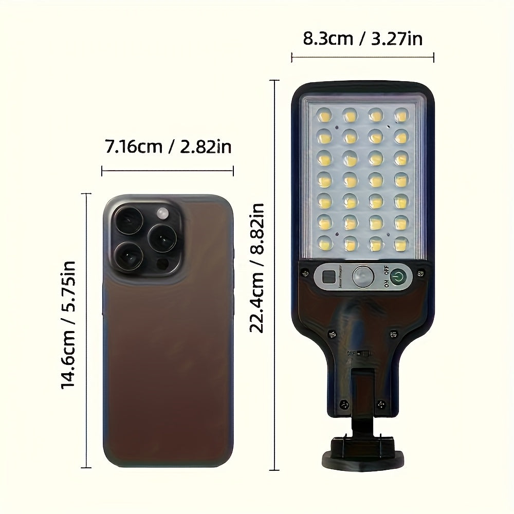 1/2PCS Outdoor Commercial Street and Area Lighting Light, Solar Sensor Smart Light with Motion Sensor and Remote Control, 3 Lighting Modes, Smart Solar Street Light, Portable Wall Light, Perfect for Garden, Walkway, Patio, Courtyard, Easy