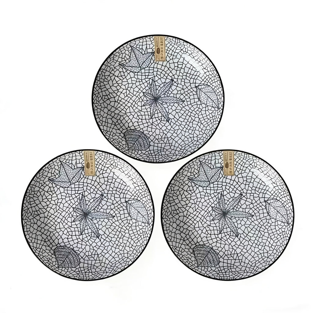 4 Ceramic Dinner Plates, 8 Inches in Diameter, Microwave & Dishwasher Safe, Ideal for Sushi, Salad, Dessert & Pasta – Perfect for All Seasons, Seasonal Theme Design