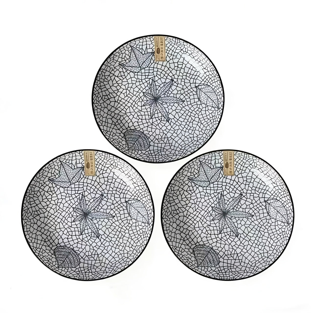 4 Ceramic Dinner Plates, 8 Inches in Diameter, Microwave & Dishwasher Safe, Ideal for Sushi, Salad, Dessert & Pasta – Perfect for All Seasons, Seasonal Theme Design