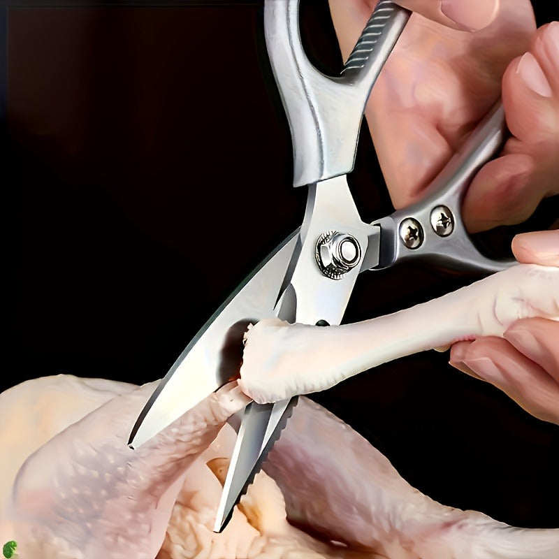 A Set of Stainless Steel Scissors – Sharp & Durable, Multifunctional for Office, Home, Restaurant, Butchery, Kitchen Supplies – No Assembly Required