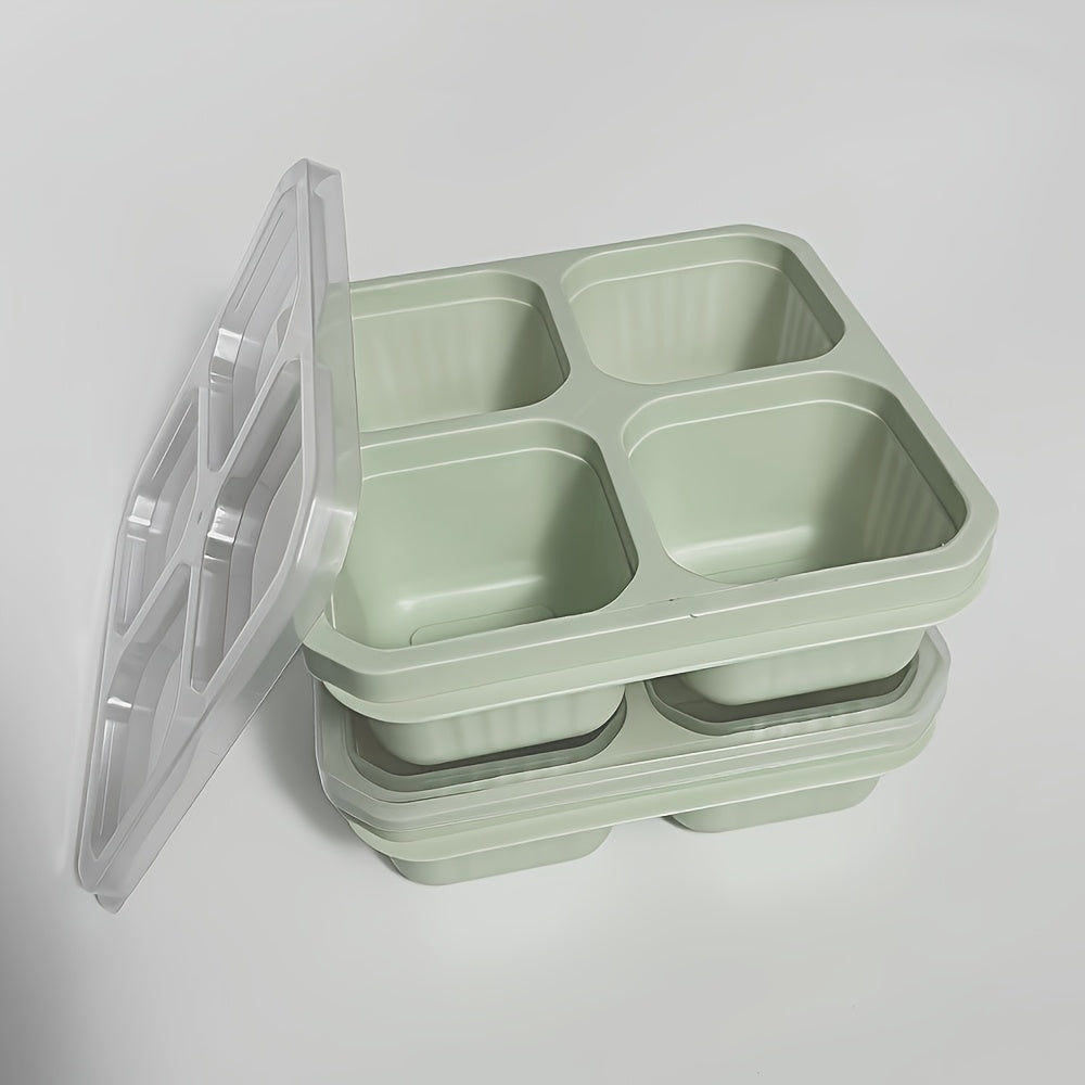 2-Piece Bento Box Set with Lids, 4-Compartment Meal Prep Container – Perfect for Meal Prep, Camping, Office – Microwave & Dishwasher Safe (4 Colors Available) – Back-to-School Lunch Box