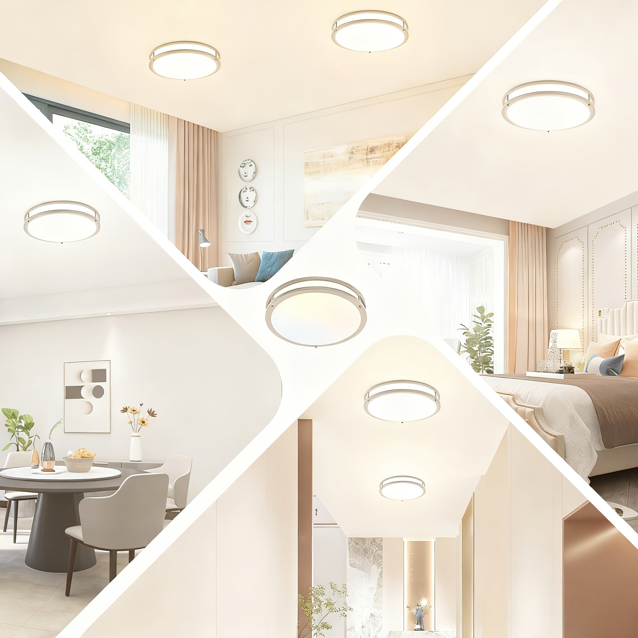 13-Inch 36W LED Recessed Ceiling Light, Ultra-Bright 3200 Lumen Dimmable Ceiling Light, 5 Color Temperatures 2700K/3000K/4000K/5000K/6000K, Ceiling Light Fixture Suitable for Kitchen, Hallway, Bedroom, Bathroom