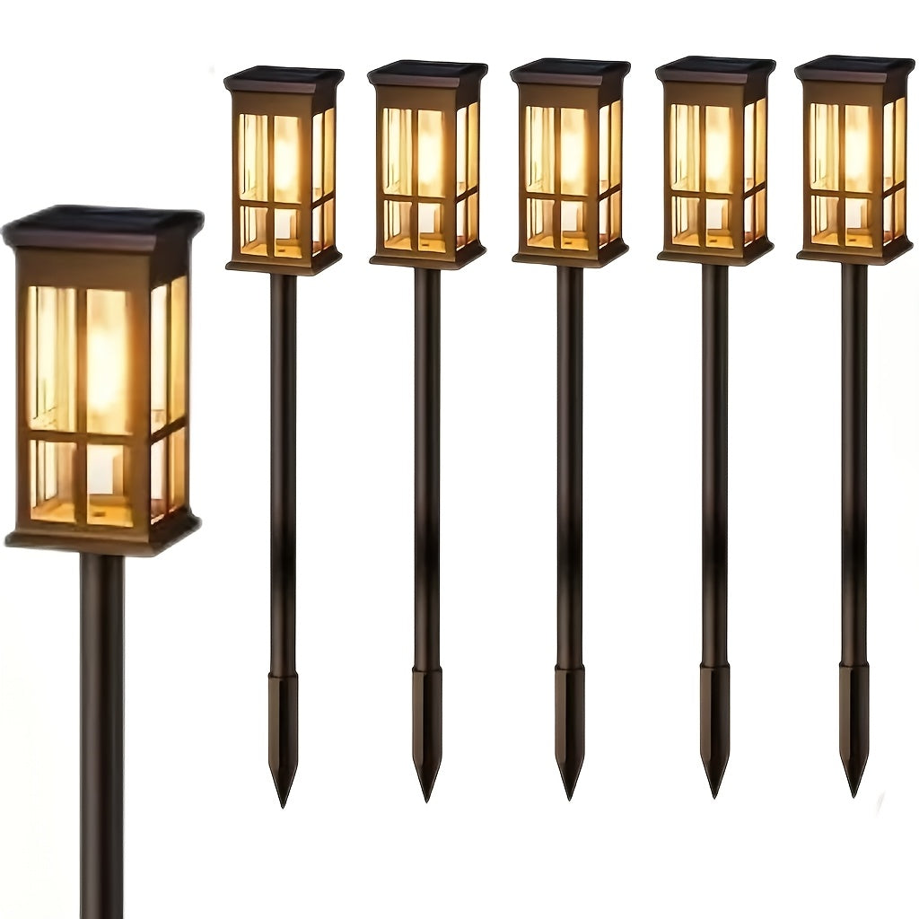 Solar LED Lawn Light - Warm Light, High-Quality Outdoor Garden Lighting, Suitable for Villa, Garden, Patio and Walkway - Available in 4/6/8-Pack, Easy to Install, Solar Garden Light IP54