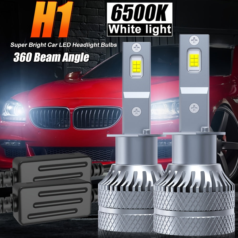 2-Pack Car LED Headlight Bulbs, 240W Power, 26600 Lumens Brightness, 6500K Color Temperature. Compatible with Models 9005, HB3, 9006, HB4, 9012, HIR2, H1, H4, H7, H18, H11, H9, H8-O107. Equipped with a Cooling Fan
