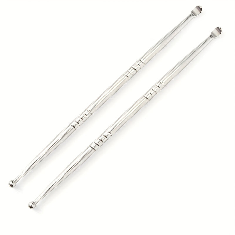 1/2个颌下石去除器耳垢清除工具不锈钢去除器口腔清洁护理工具颌下石去除器健康护理